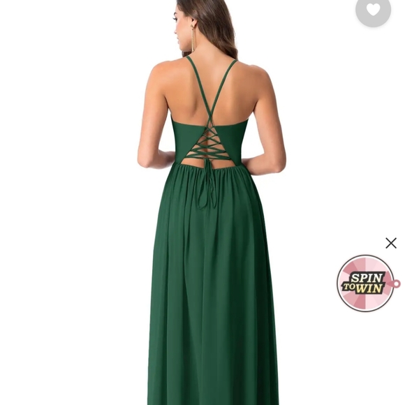 NWT: BRAND NEW w tags Azazie "dark green" Aaida Style dress - Picture 2 of 10